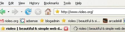Screenshot of browser showing favicons