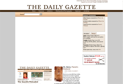 Firefox2 view of Daily Gazette