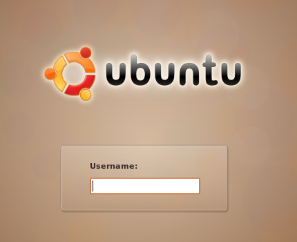 Ubuntu log in screen