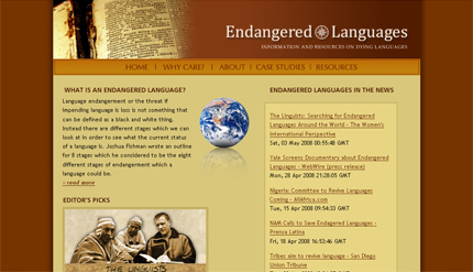 Endangered-Languages.com screenshot