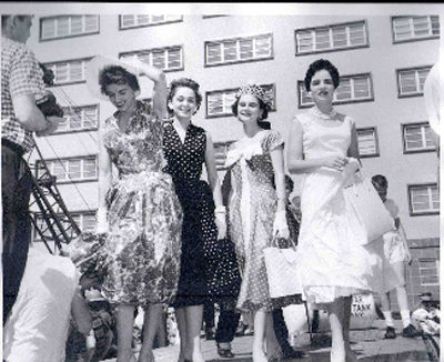 Even beauty queens lined up as part of the fanfare