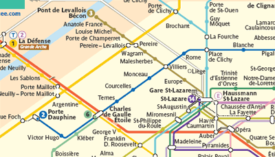 A map of the Paris subway system