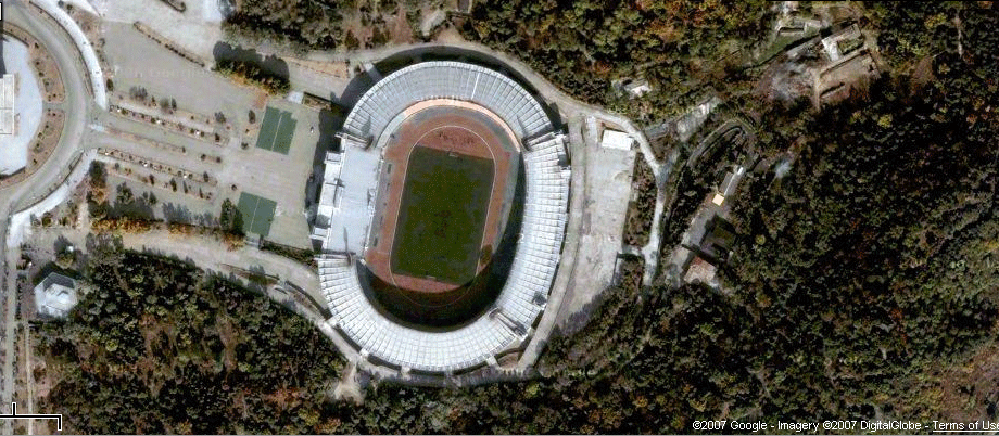 Satellite image of Kim Il-Sung stadium